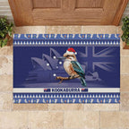 Aussie Kookaburra Rubber Doormat Merry Christmas Blue Style