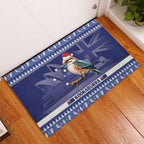 Aussie Kookaburra Rubber Doormat Merry Christmas Blue Style
