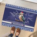 Aussie Kookaburra Rubber Doormat Merry Christmas Blue Style