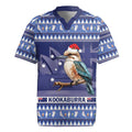 Aussie Kookaburra Rugby Jersey Merry Christmas Blue Style