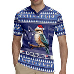 Aussie Kookaburra Rugby Jersey Merry Christmas Blue Style