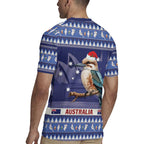 Aussie Kookaburra Rugby Jersey Merry Christmas Blue Style