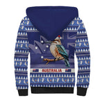 Aussie Kookaburra Sherpa Hoodie Merry Christmas Blue Style