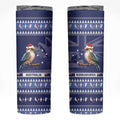 Aussie Kookaburra Skinny Tumbler Merry Christmas Blue Style