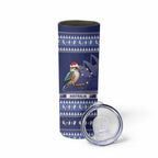 Aussie Kookaburra Skinny Tumbler Merry Christmas Blue Style