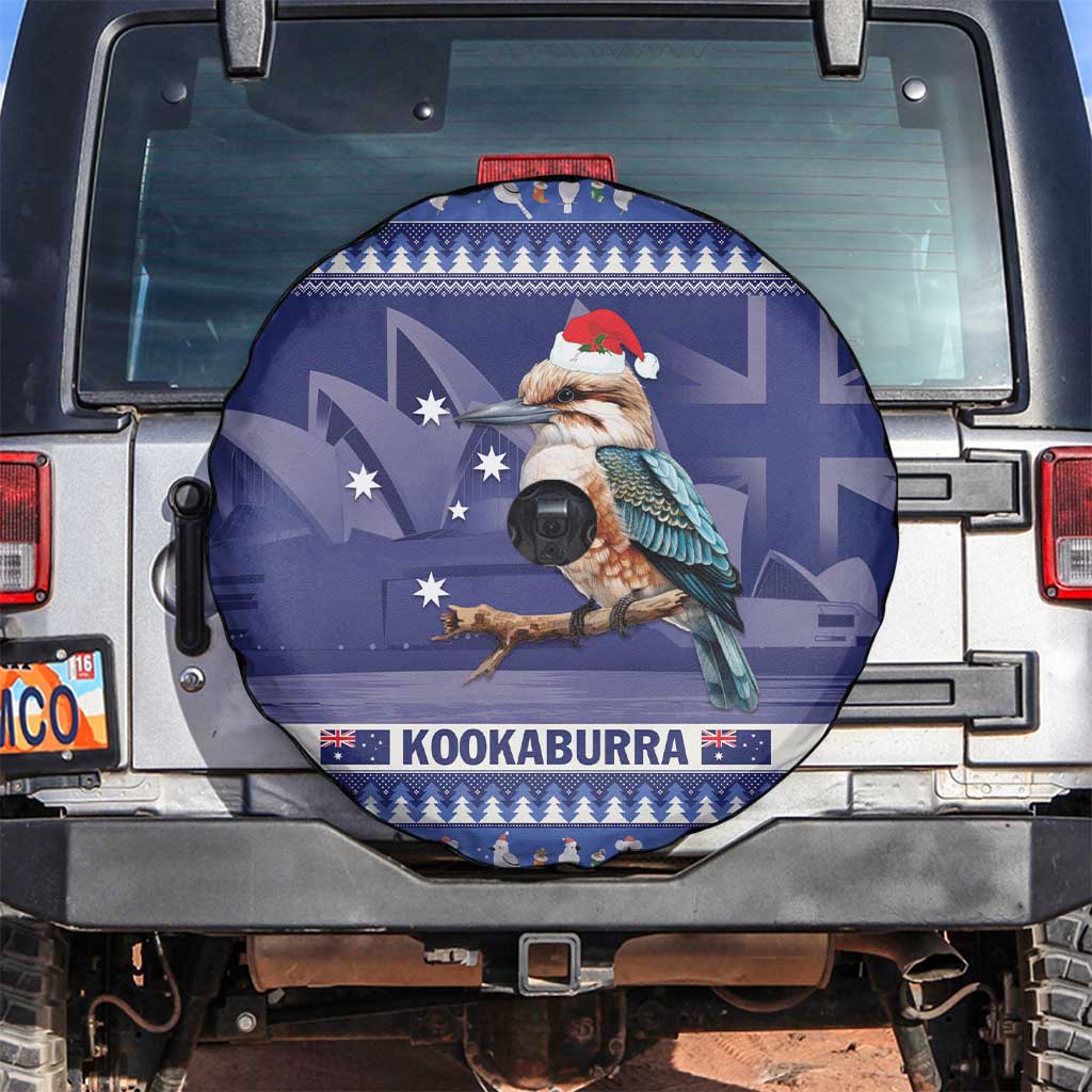 Aussie Kookaburra Spare Tire Cover Merry Christmas Blue Style
