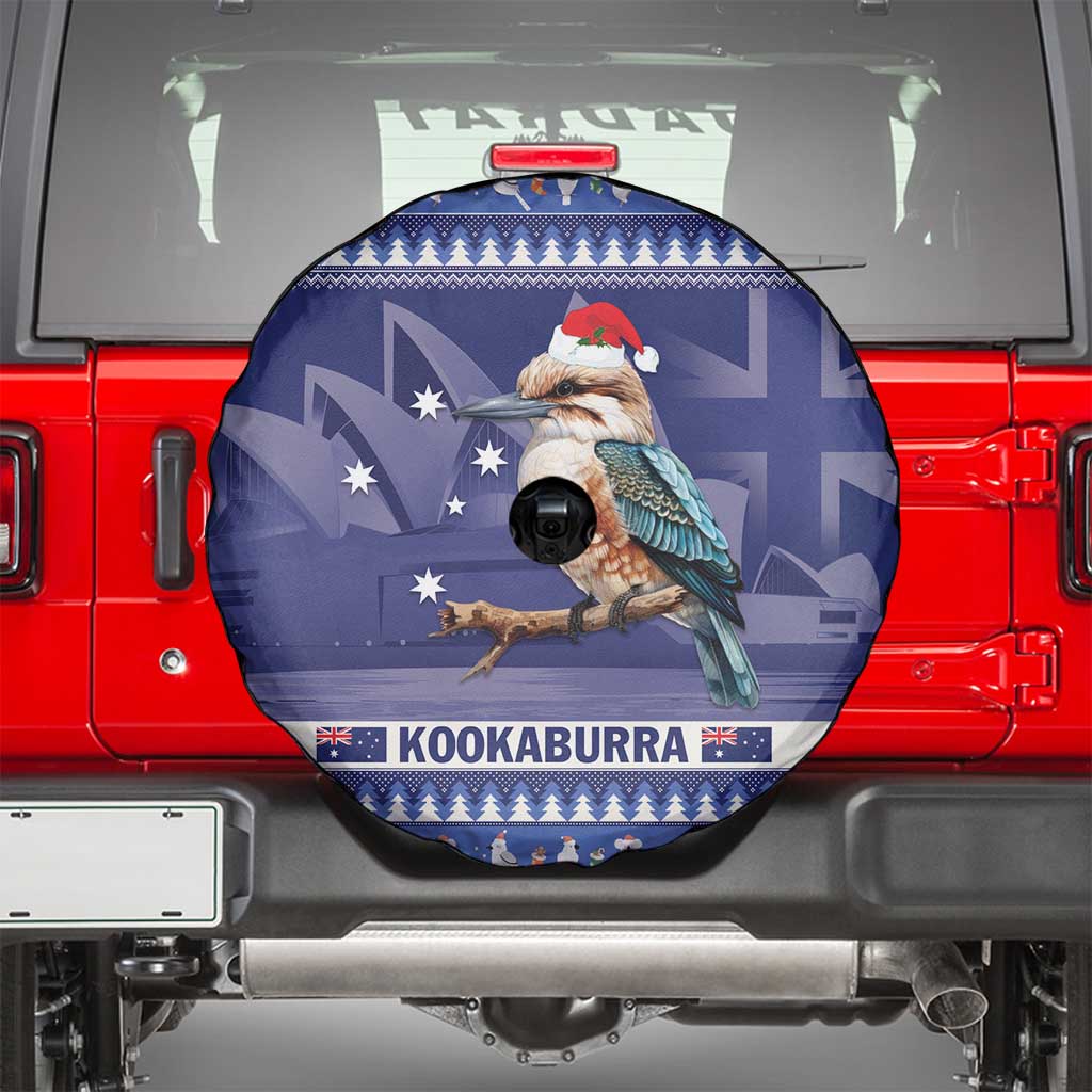 Aussie Kookaburra Spare Tire Cover Merry Christmas Blue Style