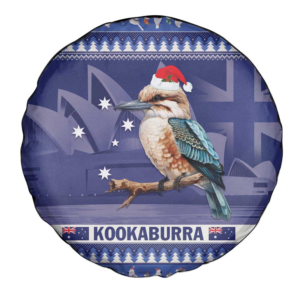 Aussie Kookaburra Spare Tire Cover Merry Christmas Blue Style