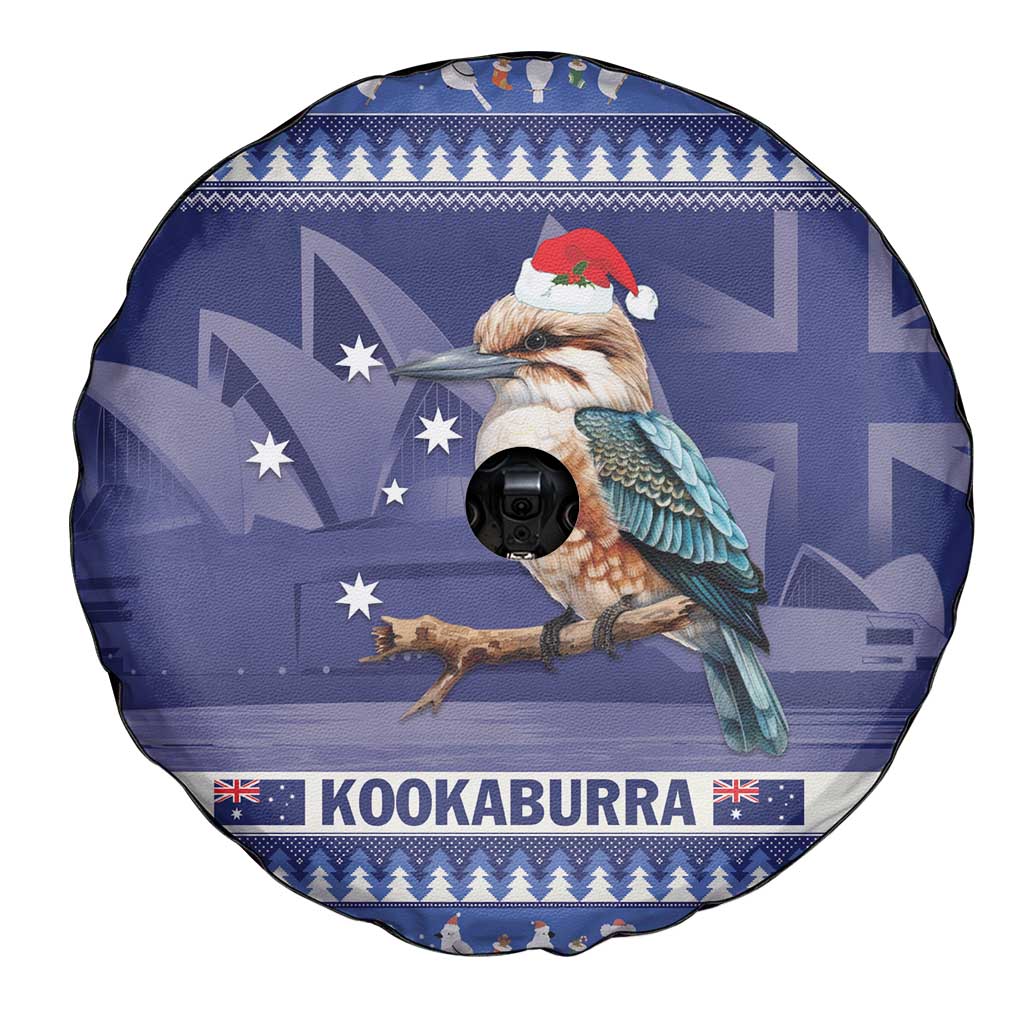 Aussie Kookaburra Spare Tire Cover Merry Christmas Blue Style