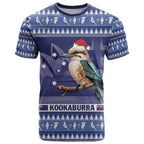 Aussie Kookaburra T Shirt Merry Christmas Blue Style