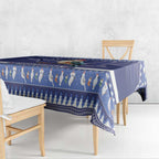 Aussie Kookaburra Tablecloth Merry Christmas Blue Style