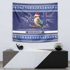 Aussie Kookaburra Tapestry Merry Christmas Blue Style