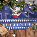 Aussie Kookaburra Tree Skirt Merry Christmas Blue Style
