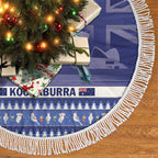 Aussie Kookaburra Tree Skirt Merry Christmas Blue Style