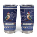 Aussie Kookaburra Tumbler Cup Merry Christmas Blue Style