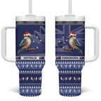 Aussie Kookaburra Tumbler With Handle Merry Christmas Blue Style