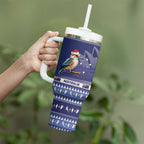 Aussie Kookaburra Tumbler With Handle Merry Christmas Blue Style