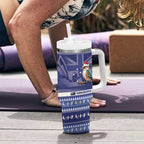 Aussie Kookaburra Tumbler With Handle Merry Christmas Blue Style