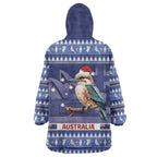 Aussie Kookaburra Wearable Blanket Hoodie Merry Christmas Blue Style