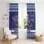 Aussie Kookaburra Window Curtain Merry Christmas Blue Style