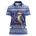Aussie Kookaburra Women Polo Shirt Merry Christmas Blue Style