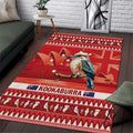 Aussie Kookaburra Area Rug Merry Christmas Red Style