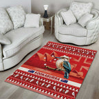 Aussie Kookaburra Area Rug Merry Christmas Red Style