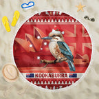 Aussie Kookaburra Beach Blanket Merry Christmas Red Style