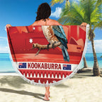 Aussie Kookaburra Beach Blanket Merry Christmas Red Style