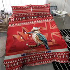 Aussie Kookaburra Bedding Set Merry Christmas Red Style