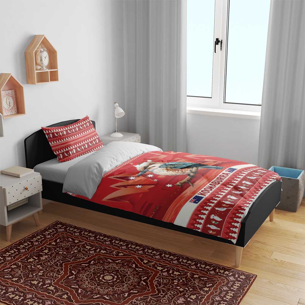 Aussie Kookaburra Bedding Set Merry Christmas Red Style