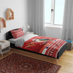 Aussie Kookaburra Bedding Set Merry Christmas Red Style