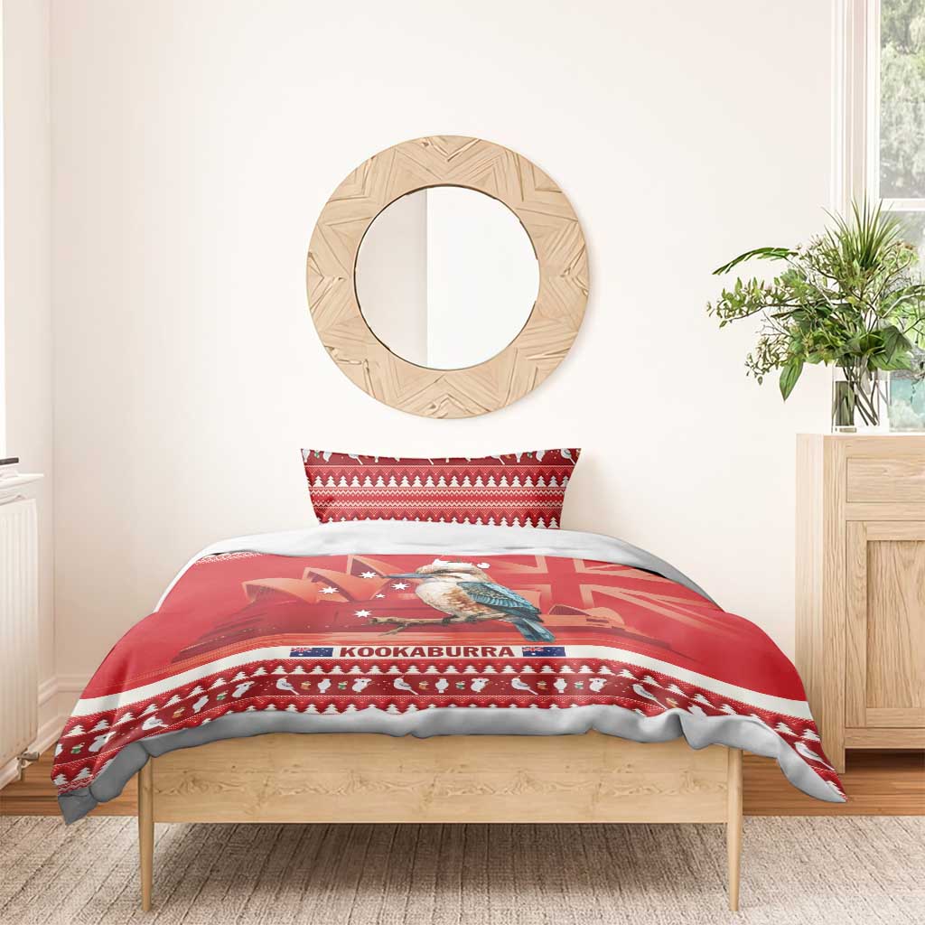 Aussie Kookaburra Bedding Set Merry Christmas Red Style