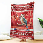 Aussie Kookaburra Blanket Merry Christmas Red Style