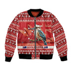 Aussie Kookaburra Bomber Jacket Merry Christmas Red Style
