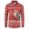 Aussie Kookaburra Button Sweatshirt Merry Christmas Red Style