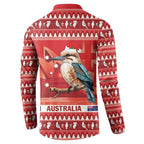 Aussie Kookaburra Button Sweatshirt Merry Christmas Red Style