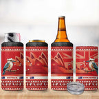 Aussie Kookaburra 4 in 1 Can Cooler Tumbler Merry Christmas Red Style