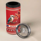 Aussie Kookaburra 4 in 1 Can Cooler Tumbler Merry Christmas Red Style