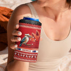 Aussie Kookaburra 4 in 1 Can Cooler Tumbler Merry Christmas Red Style