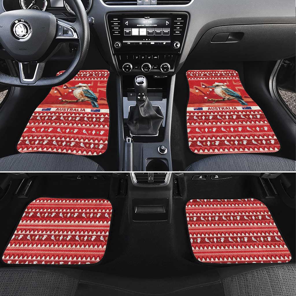 Aussie Kookaburra Car Mats Merry Christmas Red Style