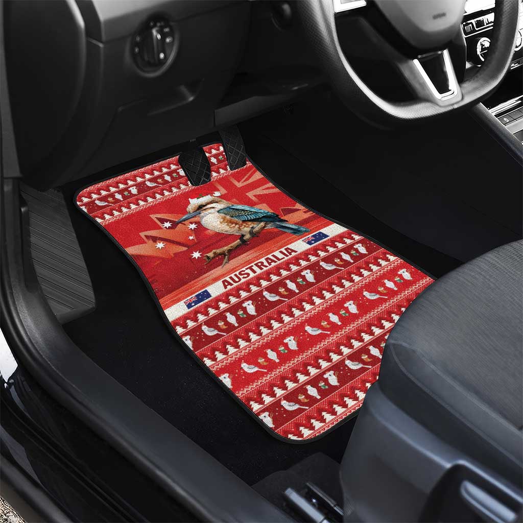 Aussie Kookaburra Car Mats Merry Christmas Red Style