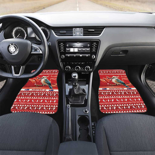 Aussie Kookaburra Car Mats Merry Christmas Red Style