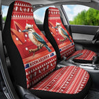 Aussie Kookaburra Car Seat Cover Merry Christmas Red Style