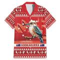 Aussie Kookaburra Family Matching Mermaid Dress and Hawaiian Shirt Merry Christmas Red Style