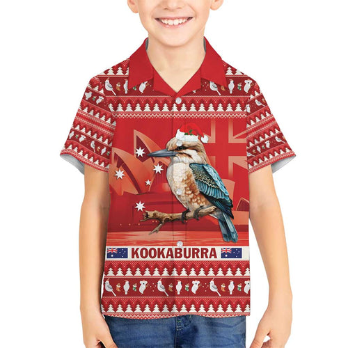 Aussie Kookaburra Family Matching Puletasi and Hawaiian Shirt Merry Christmas Red Style