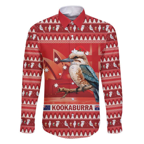 Aussie Kookaburra Family Matching Short Sleeve Bodycon Dress and Hawaiian Shirt Merry Christmas Red Style