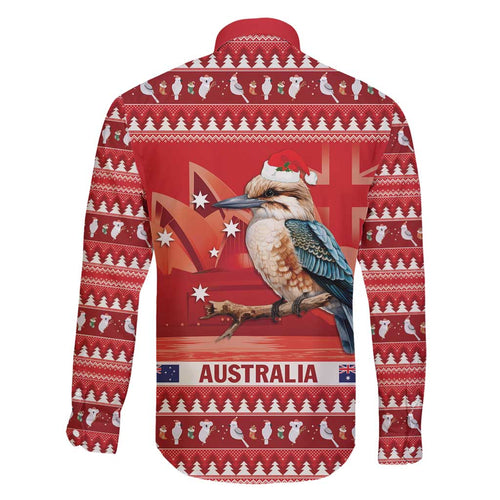 Aussie Kookaburra Family Matching Short Sleeve Bodycon Dress and Hawaiian Shirt Merry Christmas Red Style