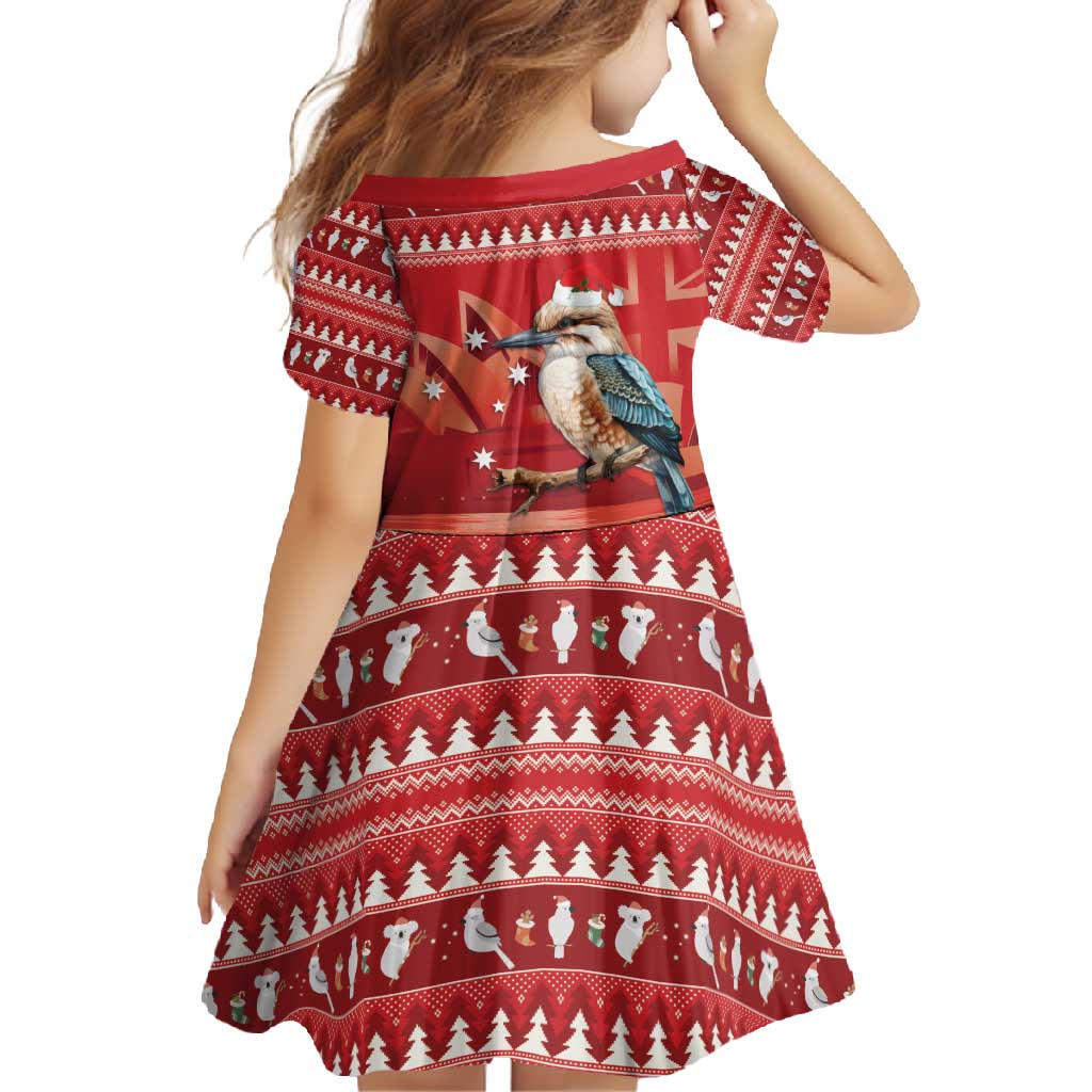 Aussie Kookaburra Family Matching Tank Maxi Dress and Hawaiian Shirt Merry Christmas Red Style