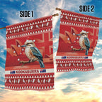 Aussie Kookaburra Garden Flag Merry Christmas Red Style